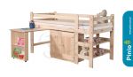 ŁÓŻKO WYSOKIE 190X90 PINIO BED 1 LAKIER