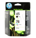 HP Tusz HP45+HP78=SA308AE, Zestaw Bk+Kolor, 51645AE+C6578D