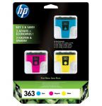 HP Tusz HP363=CB333EE, Zestaw CMY, C8771EE+C8772EE+C8773EE