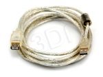 KABEL USB 2.0 A-A M/F 3.0M PRZEZROCZYSTY (PRZEDŁUŻ)