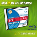 BluRay BD-R ESPERANZA 25GB x4 - Slim case 1 szt.