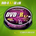 DVD+R Esperanza 4.7GB 16xSpeed (Cake 10szt)