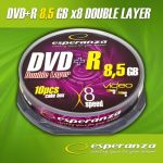 DVD+R ESPERANZA 8.5GB X8 DOUBLE LAYER CAKE 10