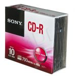 CD-R SONY 700MB 48X SLIM 10SZT 10CDQ80SS