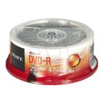 DVD-R SONY 4.7GB 16X CAKE 25SZT 25DMR47SP