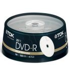 DVD-R TDK 4.7GB 16xSpeed DO NADRUKU EXTRA FINE MATT (Cake 25szt)