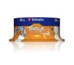 DVD-R VERBATIM AZO 4.7GB 16X Wide Inkjet Printable ID Brand SPINDLE 25SZT