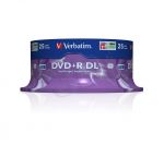 DVD+R VERBATIM Double Layer 8.5GB 8X Matt Silver SPINDLE 25SZT