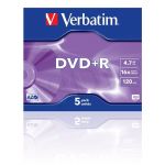 DVD+R VERBATIM AZO 4.7GB 16X Matt Silver JEWEL CASE 5SZT