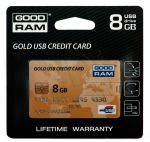 GOODRAM FLASHDRIVE 8192MB USB 2.0 GOLD CREDIT CARD