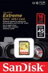 SANDISK SDHC 16GB EXTREME Class 10