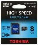 TOSHIBA microSD SDHC 8GB class 10 + adapter