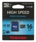 TOSHIBA microSD SDHC 16GB class 10 + adapter