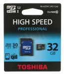 TOSHIBA microSD SDHC 32GB class 10 + adapter