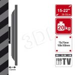 UCHWYT ŚCIENNY LCD 15\-22\VESA 75/100 MAX 20KG BLK