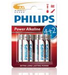 Bateria PHILIPS LR6P6BP/10 POWERLIFE 6szt w blistrze ( Technologia alkaliczna idealna do urządzeń o